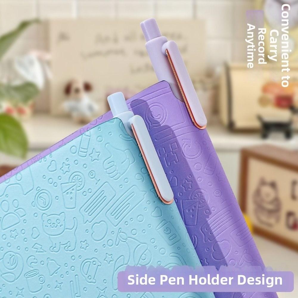 Embossed Cover 2027 English Planner Notebook Pen Holder Monthly Planner New Diary Notebook