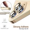 For iPhone 12 Pro Max (6.7 Inch) Camera Lens Protector, Glitter HD Tempered Glass Aluminum Alloy Lens Screen Stiker Cover Film - Gold