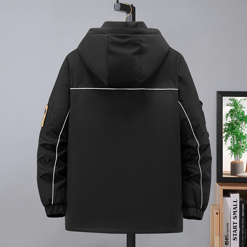 350 Jin Men's Extra Large Slimming Down Jacket - Plus Size Thickened Mid-Length Cotton Coat for Larger Sizes