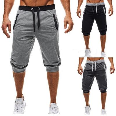 Erkekler için Spor Pantolonu, Günlük Koşu Şortu, Elastik Fitness Pantolonu, Hafif Plaka, Düz Renk