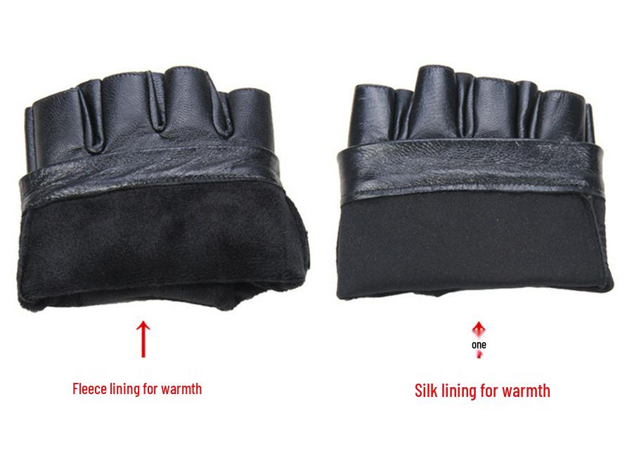 Pánské zimní kožené rukavice s fleecovou podšívkou a dotykovým displejem pro jízdu, řízení a cyklistiku - Celoroční ovčí rukavice