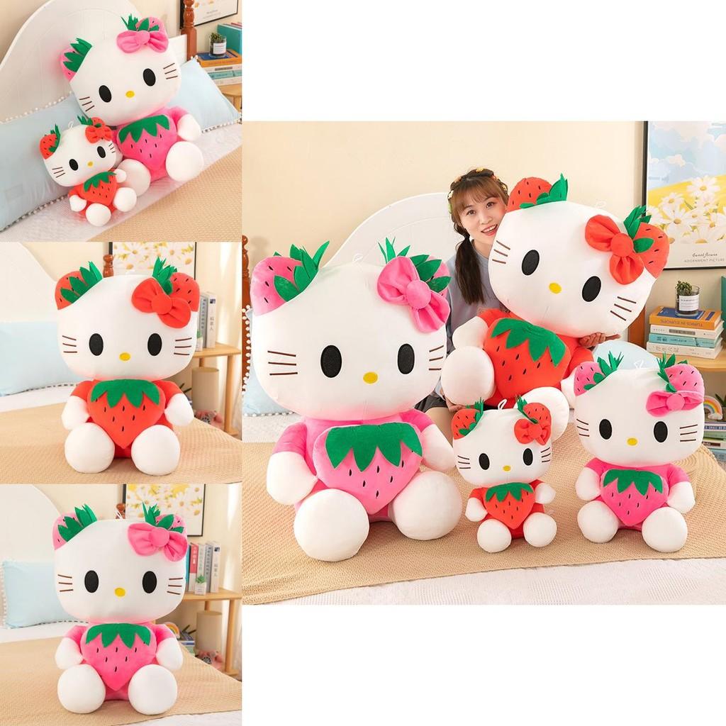Strawberry Kt Cat Plush Toy Large Stuffed Animal Pillow For Kids And Collectors