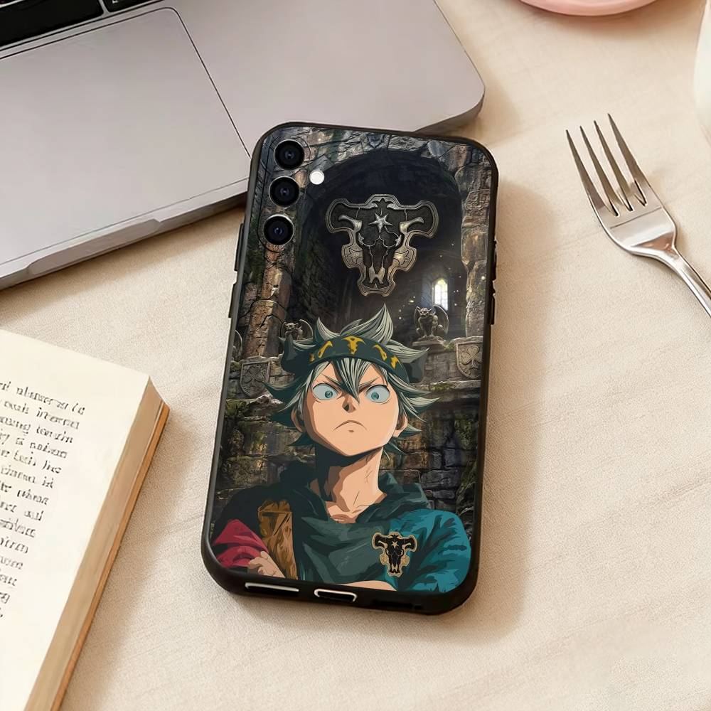 Black C-Clover A-Asta-a Phone Case For Samsung Galaxy A73,A72,A71,A70,A53,A52,A51,Soft Silicone Black Cover