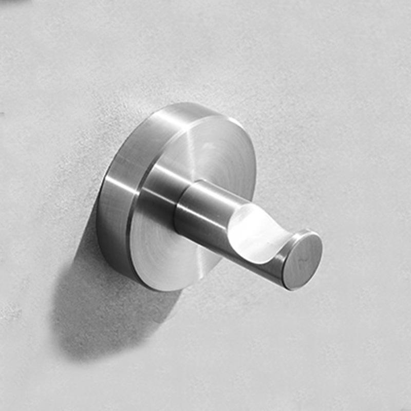 Black 304 Stainless Steel No-Drill Coat & Hat Hook for Bathroom or Entrance