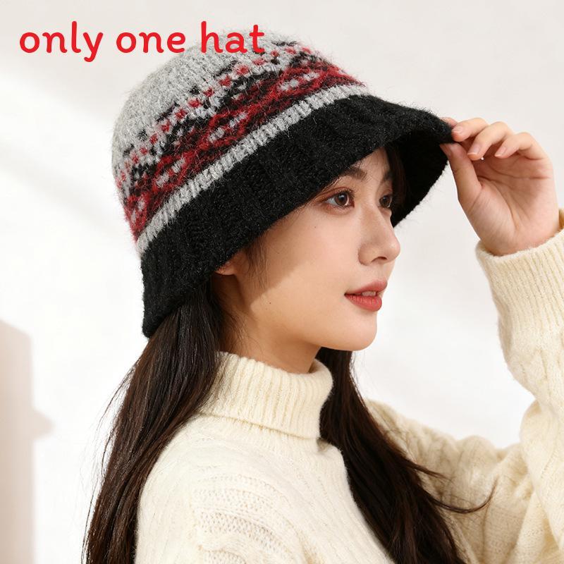 

Fisherman Hat For Women With Warmth Windproof Knitted Fabric Casual Winter Accessory Black Gray