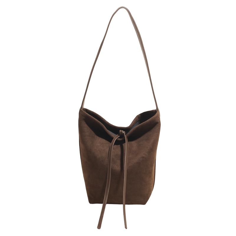 Solid Color Casual Bow Korean Version Fashion Matte Large Capacity Retro Tote Underarm Bag Women
