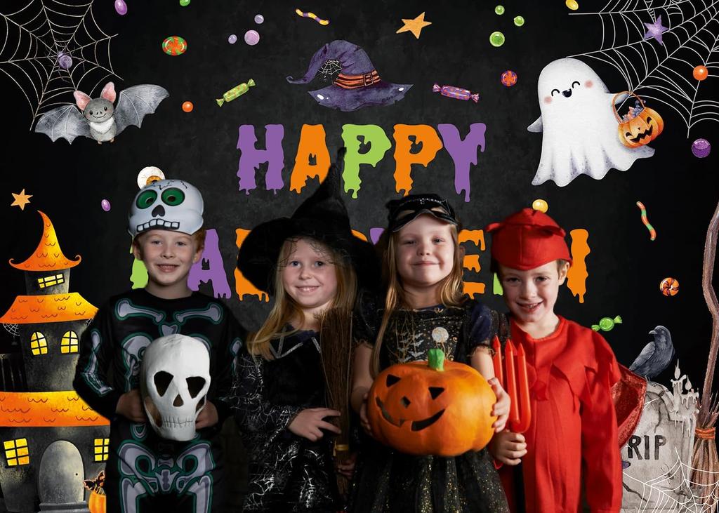 Happy Halloween Backdrop Spooky Ghost Halloween Photography Background