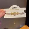 Light Luxury Gold Plated Zircon Copper Coin Pearl Bracelet For Women Gift