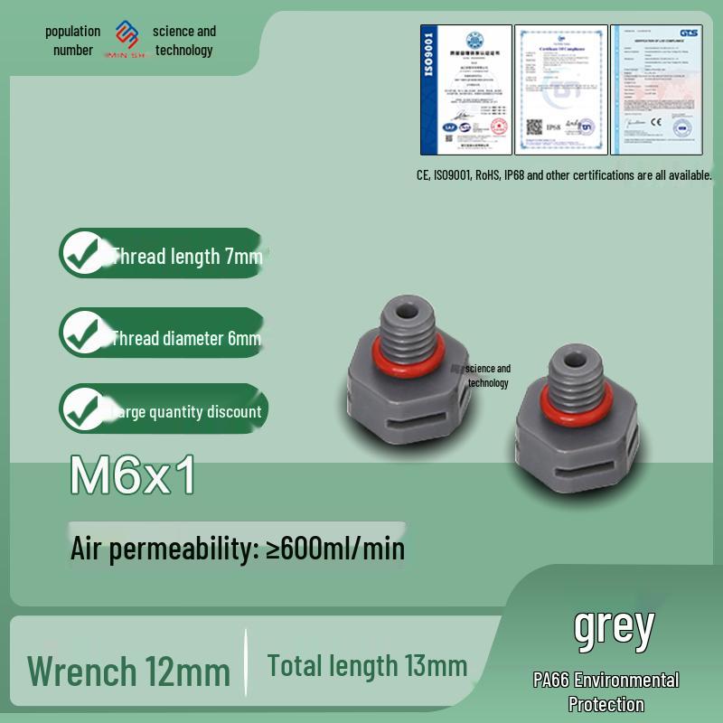 M12 Waterproof Breathable Nylon Automatic Vent and Pressure Relief Valve for Fermentation