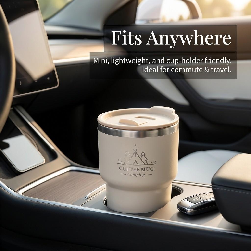 Double-Layer Insulated Coffee Cup With Lid Portable Leak-proof Coffee Mug 304 Stainless Steel Thermal Water Cup For Students