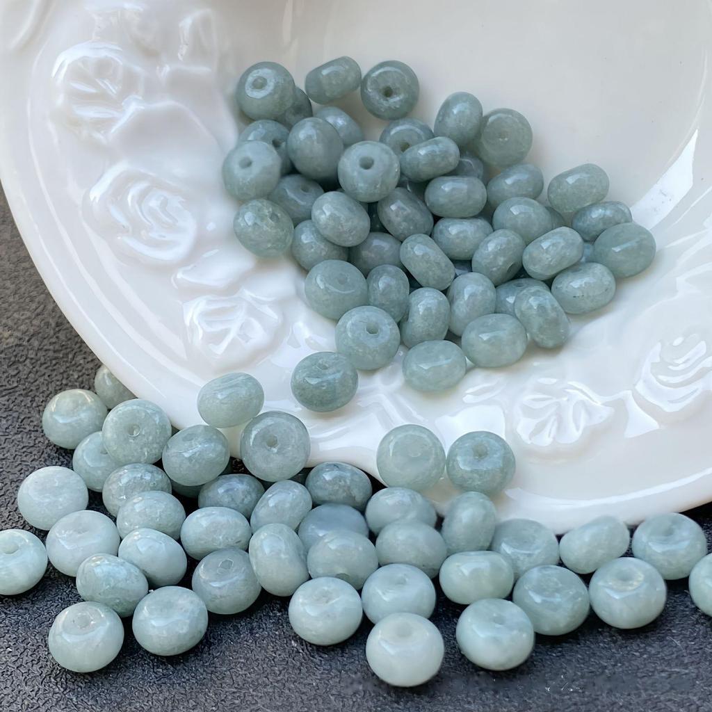 Colorful Chalcedony Abacus Spacer Beads: Oil Green & Amber for DIY Bracelet Bodhi Accessories