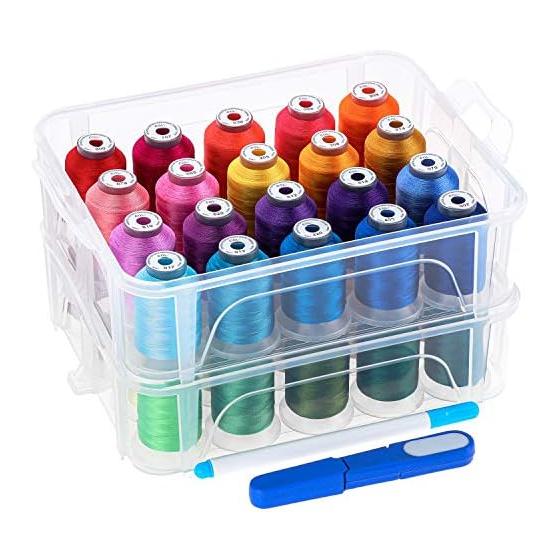 New brothread40 Brother Color 500M Sewing Machine Embroidery Thread with Clear Plastic Storage Box for Embroidery Machine