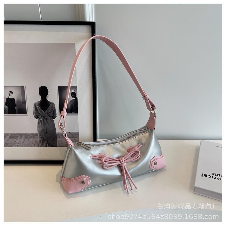 French Fashion Underarm Bag Summer Popular Small Bag Women's 2025 New Bow Crossbody Bag Shoulder Bag