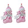 2 Pieces Snowman Christmas Tree Hanging Ornaments Car Rear View Mirror Pendant