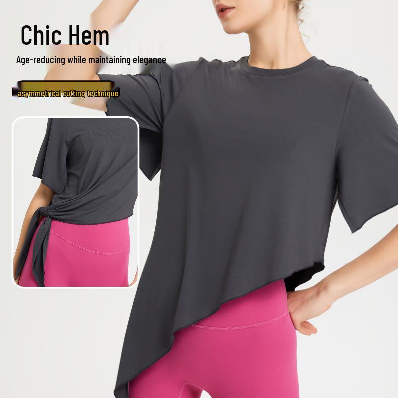 

Women s Summer Slimming Yoga Top - Loose, Breathable, Short Sleeve Fitness T-Shirt M