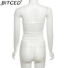 BITCED Spring Women's Solid-Color Slim-Fit Streetwear Off-Shoulder Wrap-Top with Backless Design