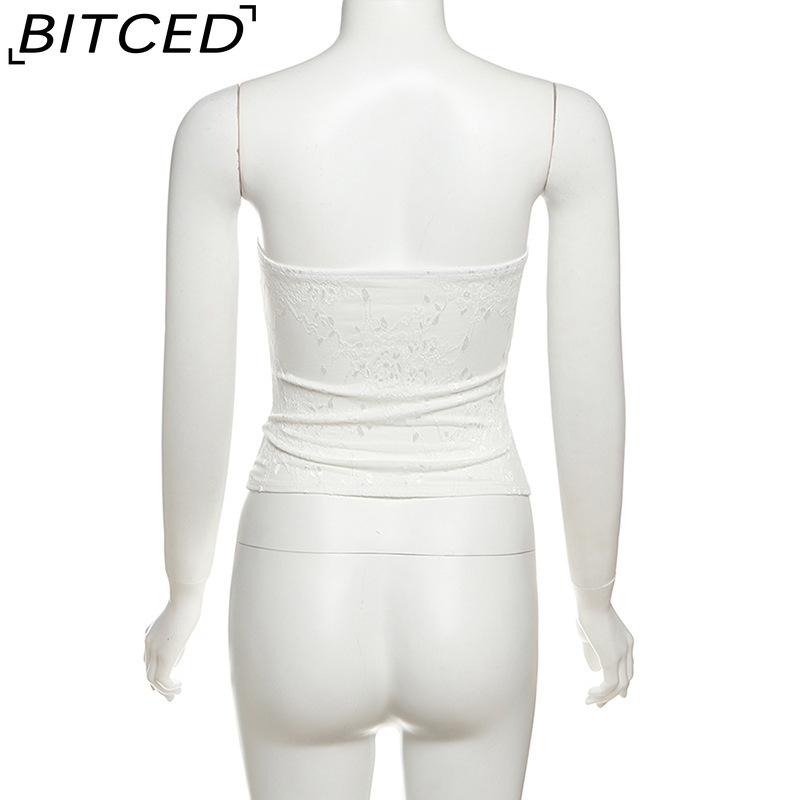 BITCED Spring Women's Solid-Color Slim-Fit Streetwear Off-Shoulder Wrap-Top with Backless Design