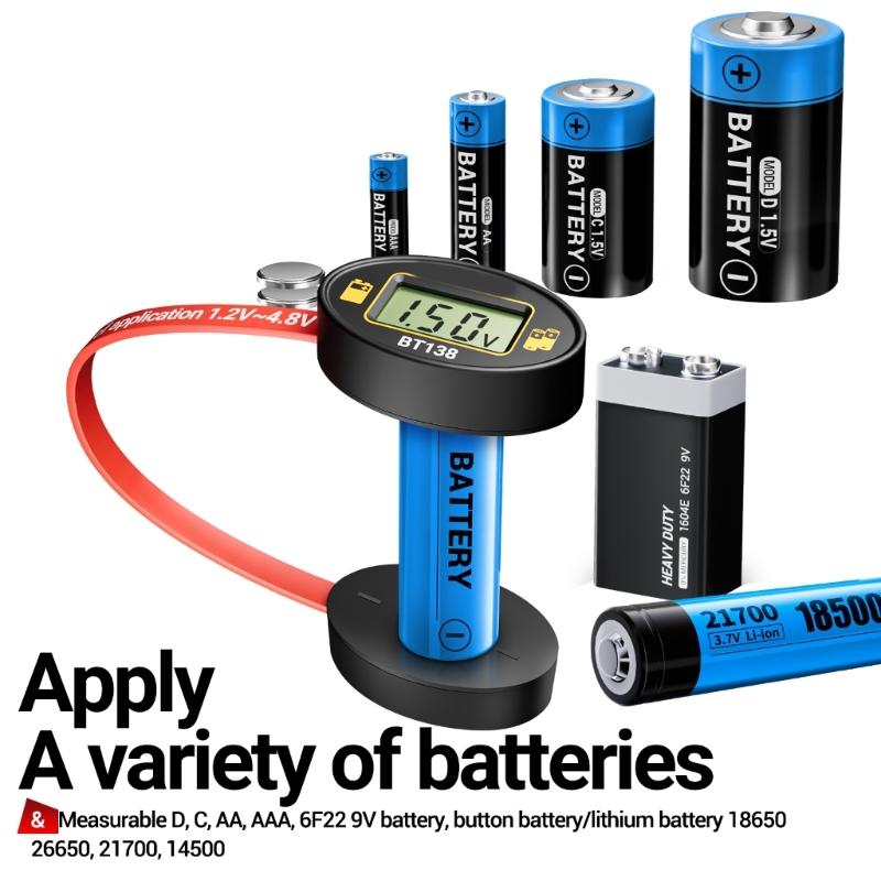 Portable BT138 Battery Checker Meter For Quick Multiple Type Battery Testing Home & Outdoor Use Electronics Maintenance
