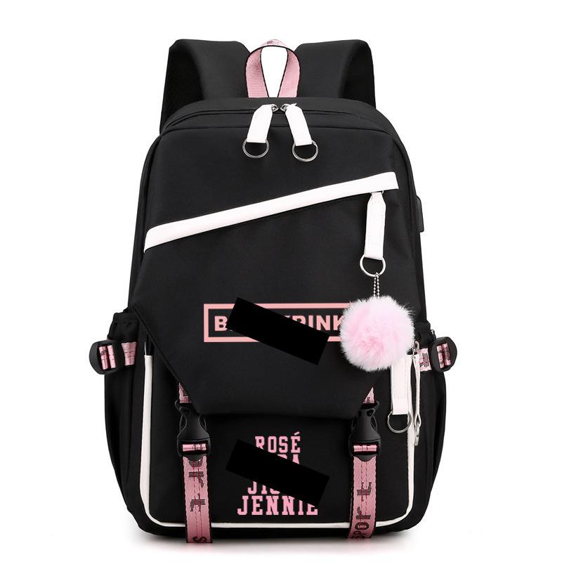 Blackpink Korean Girl Group Peripheral Printed Backpack Casual Middle School Student Schoolbag