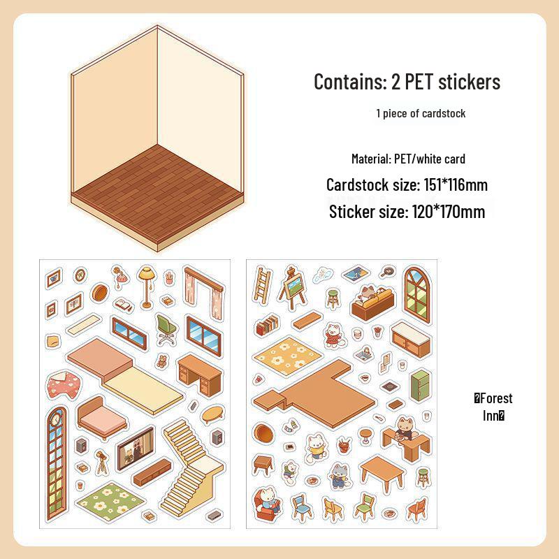 Infeel.Me 3D Layered Miniature Scenery Stickers Vol. 2 - Today's Business Hand Account Stickers