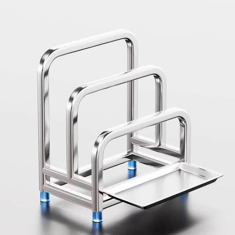 LETSFIND Double Slot Pot Lid & Chopping Board Rack