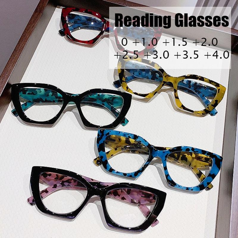 Cat Eye Frame Reading Glasses for Women Luxury Brand Blue Light Blocking Far Sight Glasses Prescription Eyewear +1.0 To +4.0