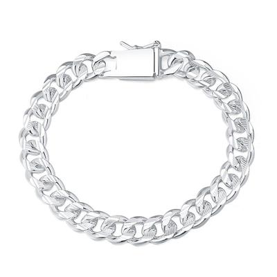 10mm Erkekler Bilezik 925 Gümüş Link Zinciri Bilezikler Kadınlar Için Toptan Moda Takı Hediye