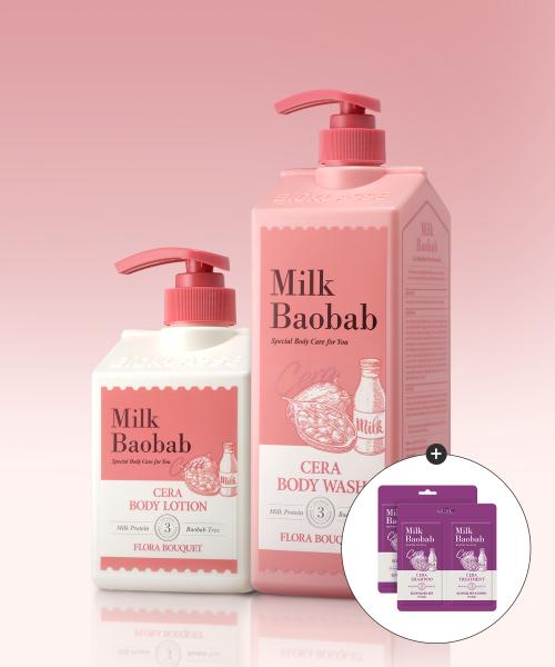 [6 Scents] Cera Body Wash 1200ml + Body Lotion 600ml (Dual Pouch Gift) White Musk