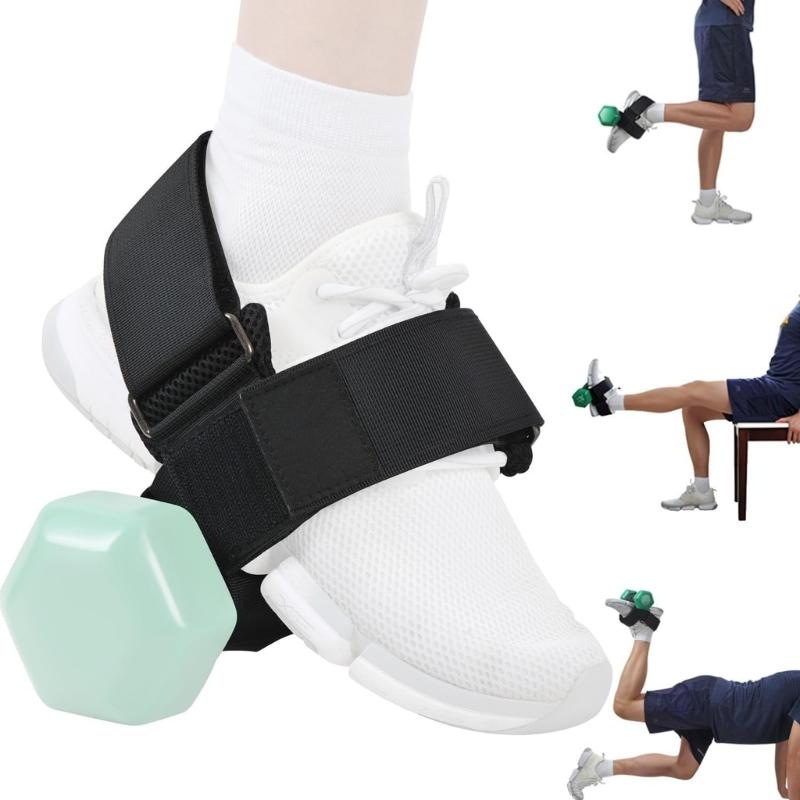 Adjustable Ankle Weights Strap for Weightlifting Dumbbell Foot Attachment Tibialis Trainer Leg Workout Hanging Strap