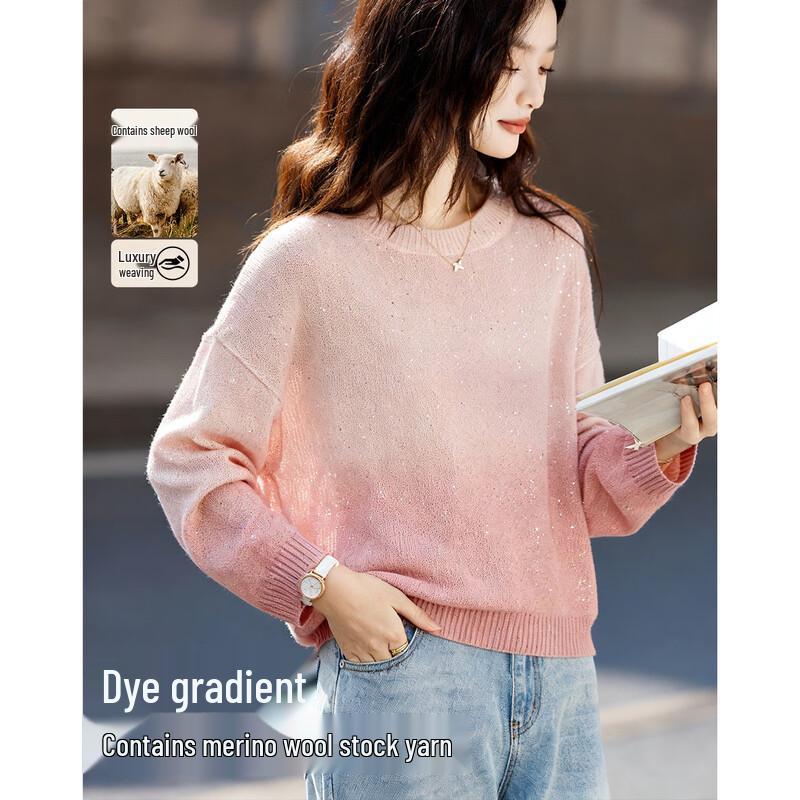

Demana Women s Tyndall Gradient Sequin Wool Blend Knit Sweater