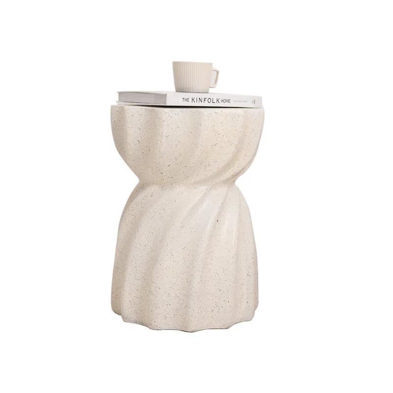 Multi-Functional Nordic Cream Style Side A Few Homestay Small Round Table Creative Small Coffee Table Net Red Cream Sand