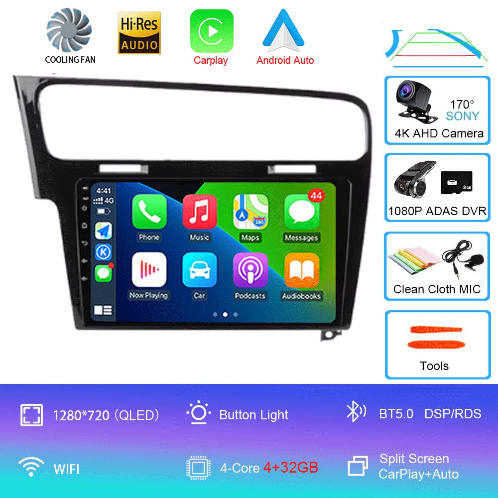 For Volkswagen VW Golf 7 MK7 GTI 2011 - 2021 Car Radio carplay screen HD Multimedia Android 14 GPS Stereo New Video Player