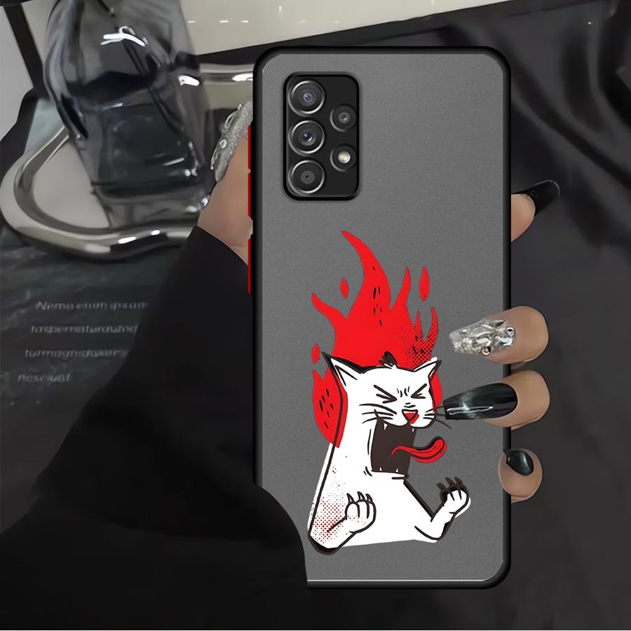 Strange Cat Phone Cover Case for Samsung Galaxy A34 A36 A14 A23 A52S A72 A53 A56 A55 A54 A73 A33 A35 A16 A15 A17 A52