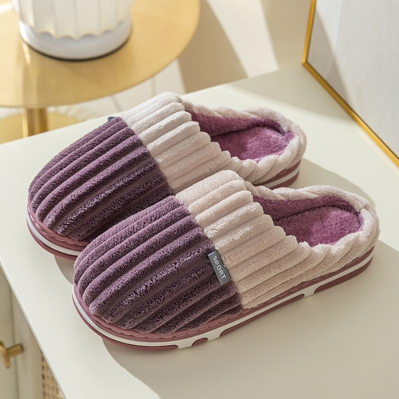 

Новые парные хлопковые тапочки женские зимние домашние комнатные нескользящие туфли для послеродового периода теплые плюшевые на толстой подошве красивые плюшевые 36/37 Fit 35-36