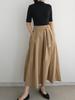 Bloom Mono Pleated Banding 9/10 Wide Long Skirt Pants