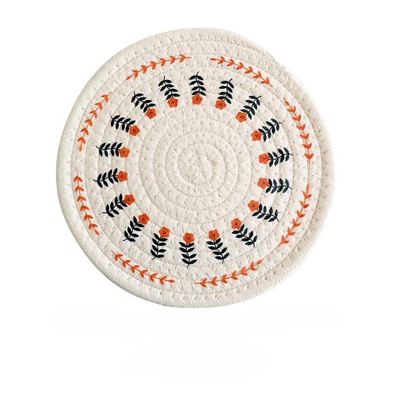 

Home Dining Mat Cotton and Linen Woven Insulation Pad Bowl Plate Clay Pot Tea Cup Pad Anti Scalding Table and Cutlery Mat 12cm 1pc красный