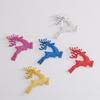 10Pcs Plastic Reindeer Hanging Ornaments Christmas Tree Glitter Elk Decorations Holiday Party Xmas Gifts