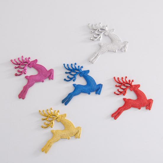 10Pcs Plastic Reindeer Hanging Ornaments Christmas Tree Glitter Elk Decorations Holiday Party Xmas Gifts