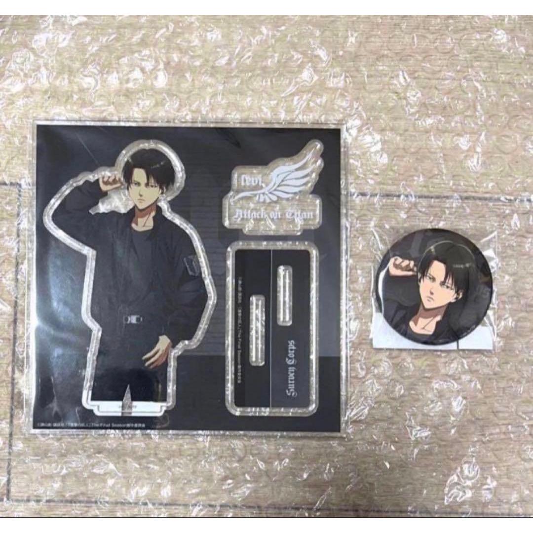 Used Attack on Titan Otoani ONKYO Acrylic Stand Can Badge Levi
