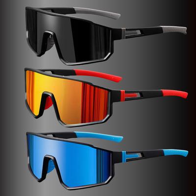 Sunglasses Men Oversized Sun Glasses Bicycle Windproof Colorful Coating Cycling Outdoor Sports Glasses