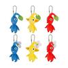 Sanei Boeki Pikmin Pluche Mascotte Assortiment Doos met Bal Kettingen (Blauwe Pikmin, Gele Pikmin, Rode Pikmin, Bloem, Blad)