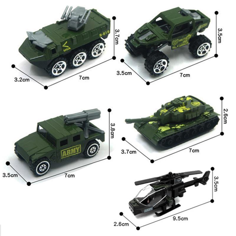5Pcs/Set Pull Back Car Mold Toys Alloy Military Vehicle Car Model Kids Children Car Playing Toys