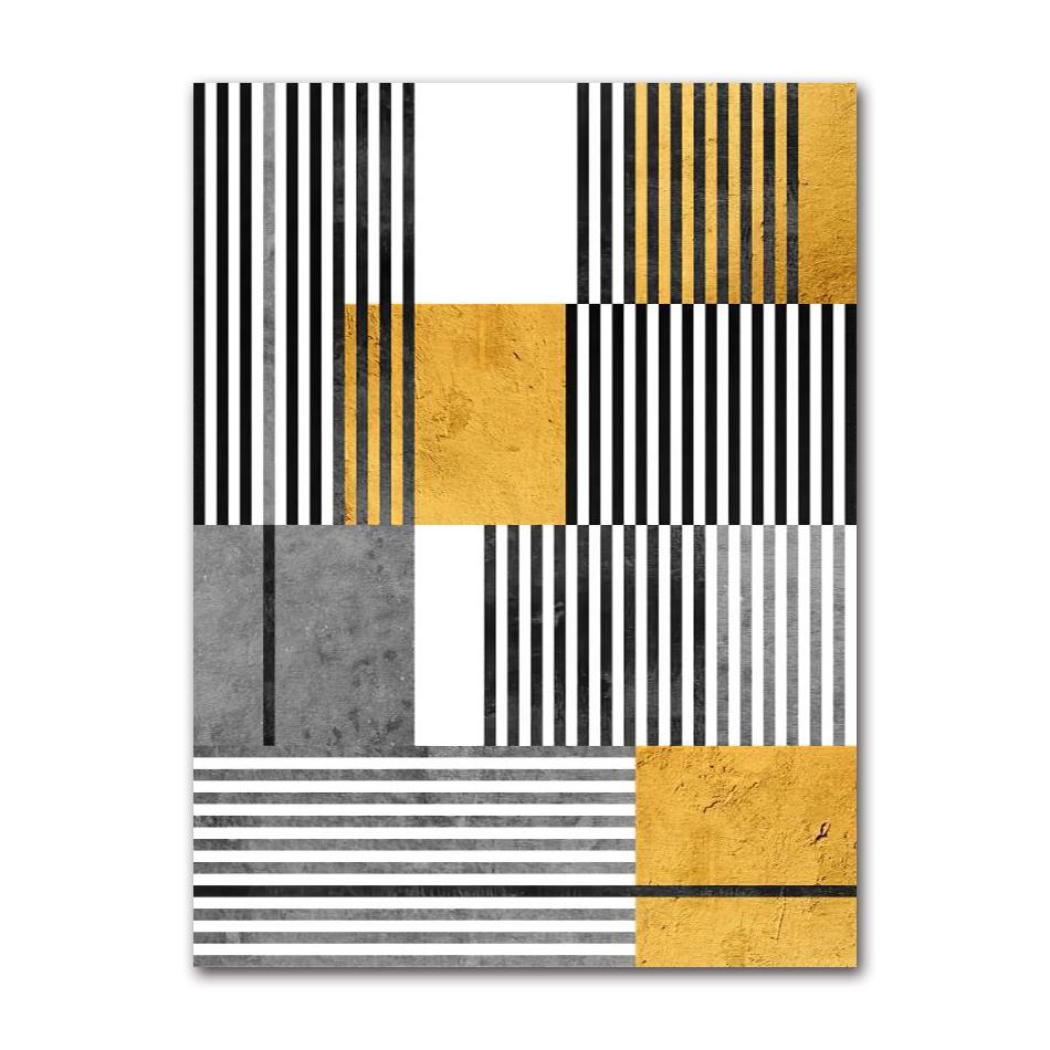 Art Pictures for Living Room Decorative Poster Modern Nordic Decoration Home Canvas Painting Geometric Yellow Abstract Wall