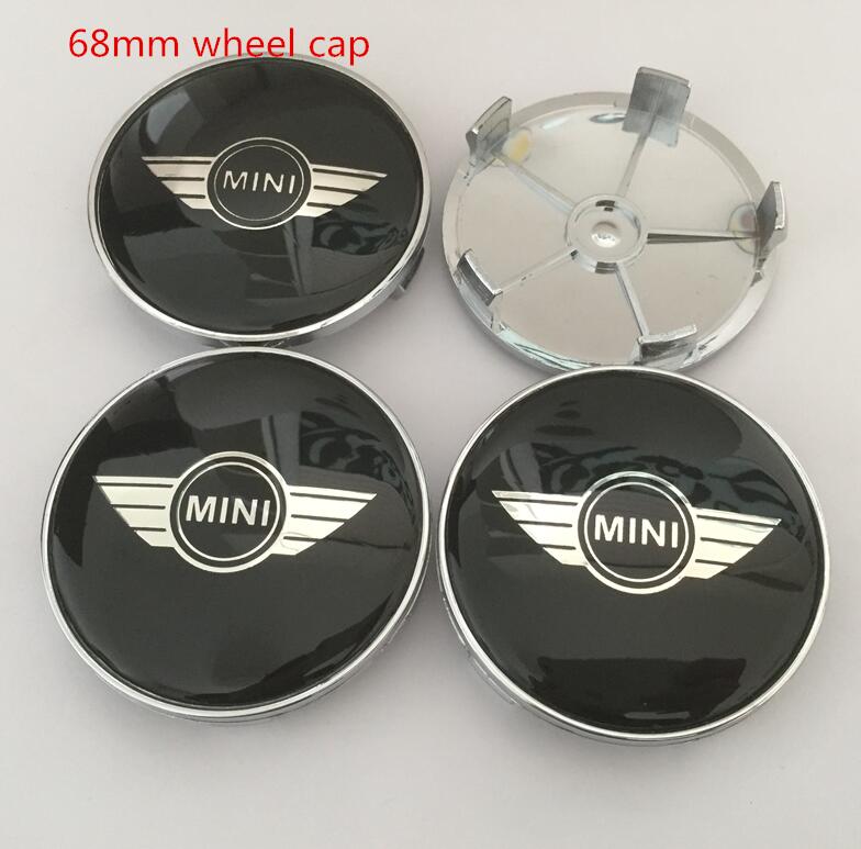 4 piezas 65 mm 68 mm para emblema de coche MINI Tapacubos centrales de rueda Cubiertas de insignia Pegatina Calcomanía Accesorios de estilo
