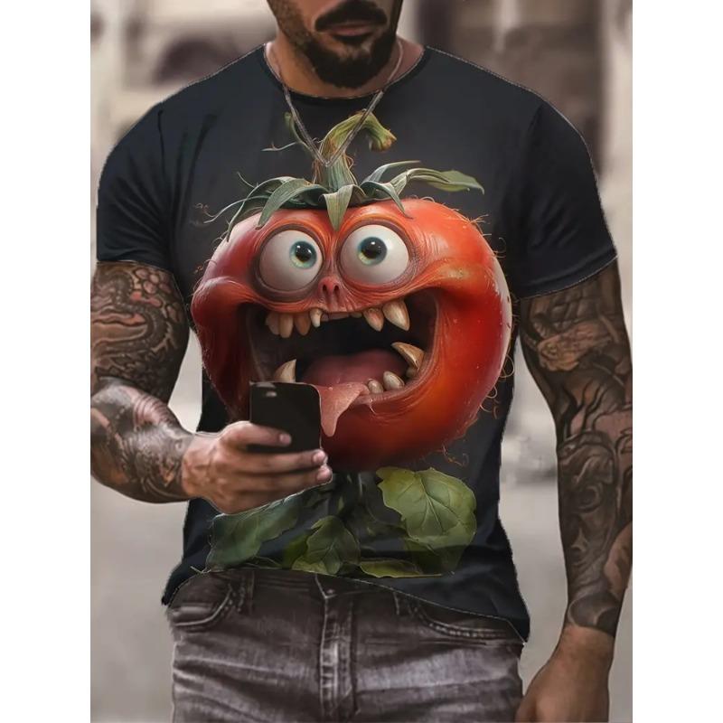 Funny Cartoon Animal Print Men's Fashion Short-sleeved Harajuku Street Fashion Comfortable And Breathable Men's T-shirt