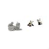 Cat Panda Sculpture Figurine Art Crafts Decorative Animal Statue Bookend Ornament for Bedroom Living