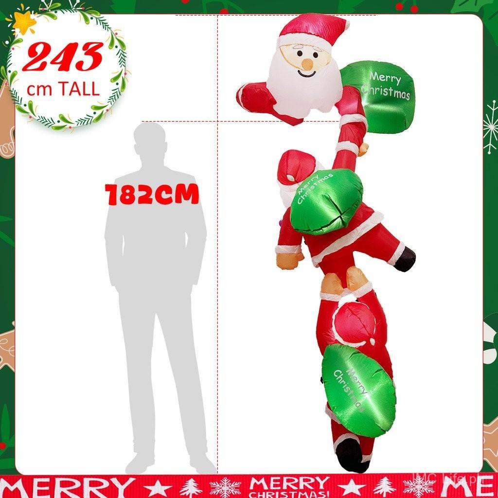 8 FT Christmas Hanging Inflatables Decoration Christmas Inflatable Climbing Santa Claus Xmas Holiday Party Blow Up Inflatable