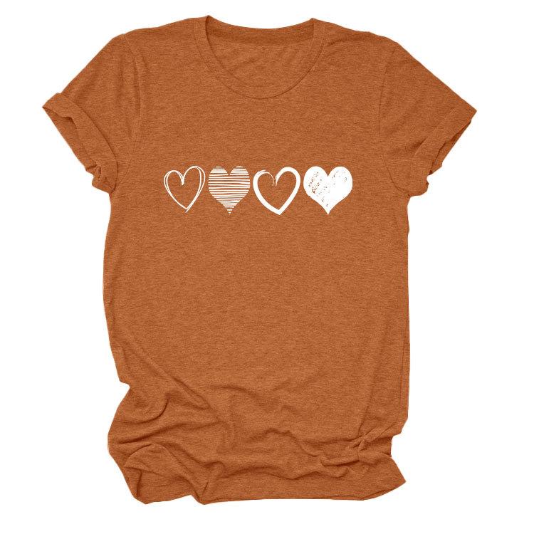 

Fashion Trends Four Different Hollow-Out Love Women s Crew Neck Short Sleeve T-Shirts XXXL