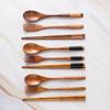 Handmade Japanese Natural Wood Chopstick, Spoon and Fork Set with Gift Pocket, Bamboo Chopstick Dropshipping, 1Pairs