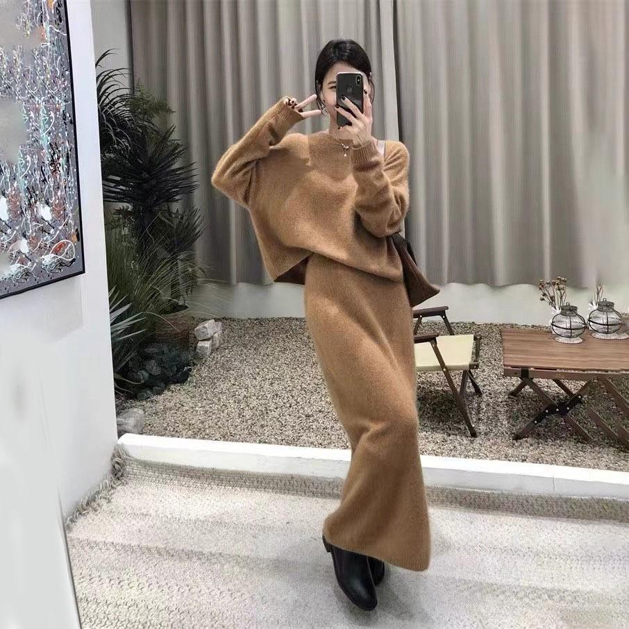 Schlauchrock Strickpullover Zweiteiler